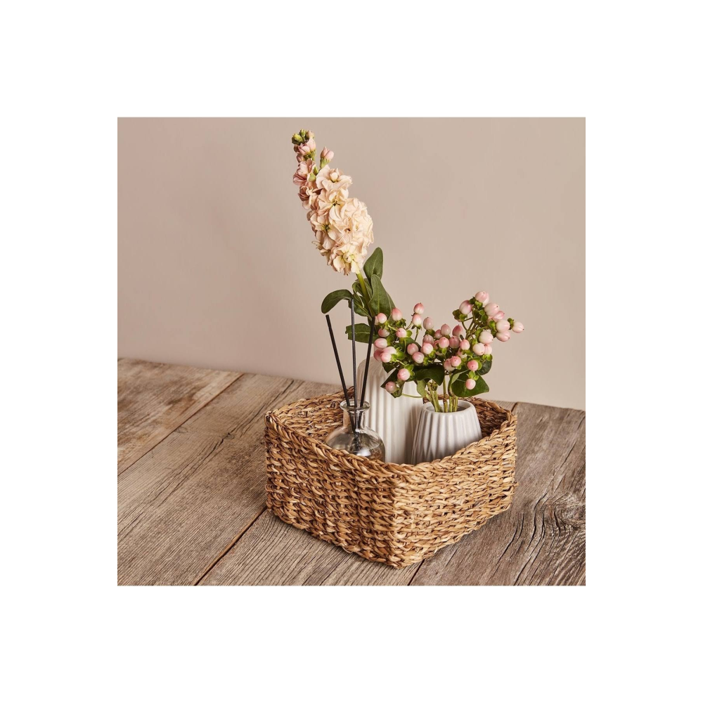 Bella Maison Kiara Hasır Kare Sepet Naturel (22X22X10 CM)