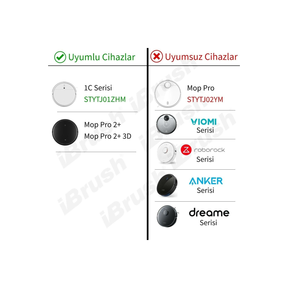 iBrush Vacuum Mop Pro 2+ 3D Uyumlu 10 Parça Set