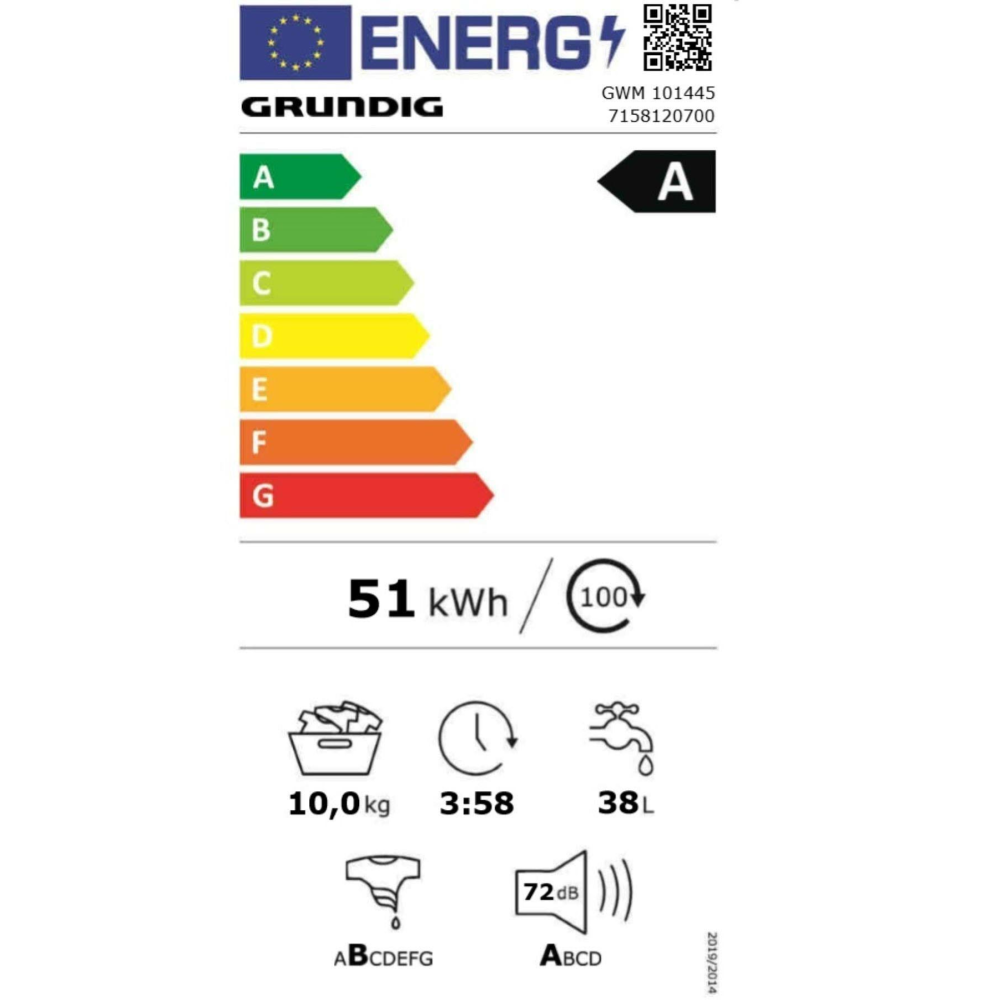 Grundig GWM 101445 10 KG 1400 Devir Çamaşır Makinesi