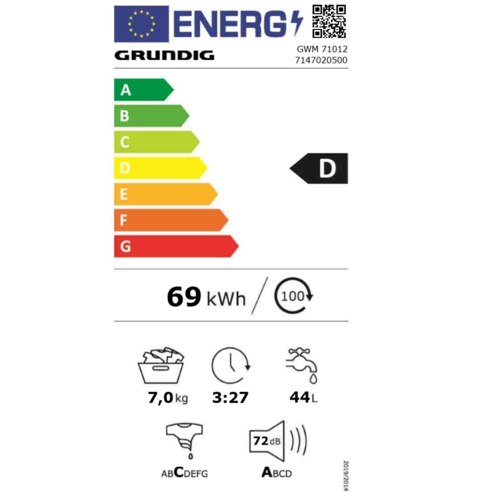 Grundig GWM 71012 7 KG 1000 Devir Çamaşır Makinesi