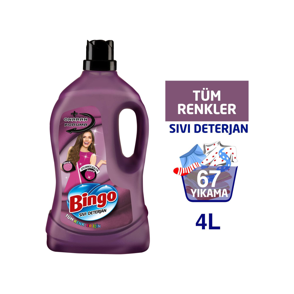 Bingo Sıvı Deterjan Onaran Koruma 4 Lt