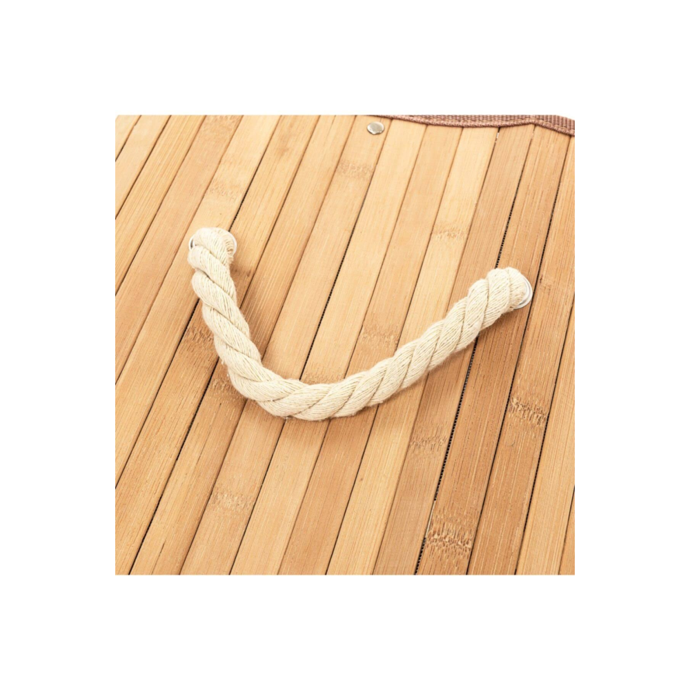 Lorin Bambu Üç Hazneli Katlanır Çamaşır Sepeti