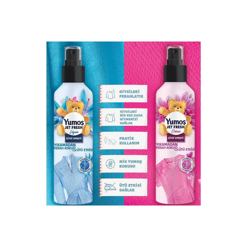 Yumoş Giysi Spreyi Jet Fresh Orkide 200 ml