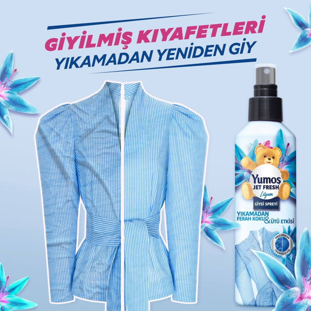 Yumoş Giysi Spreyi Jet Fresh Lilyum 200 ml
