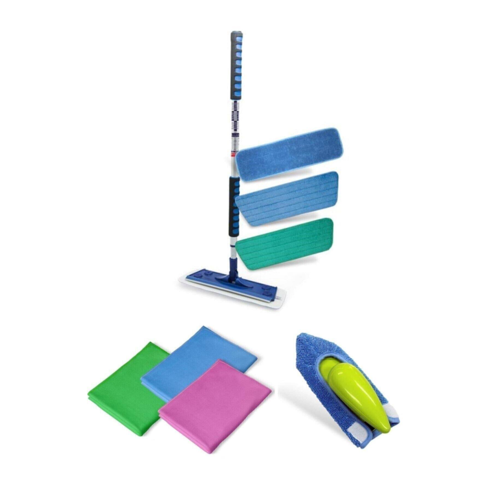 Silva Network Mikrofiber Mop 3 Lü Set + Üçlü Cam Bez El Mopu