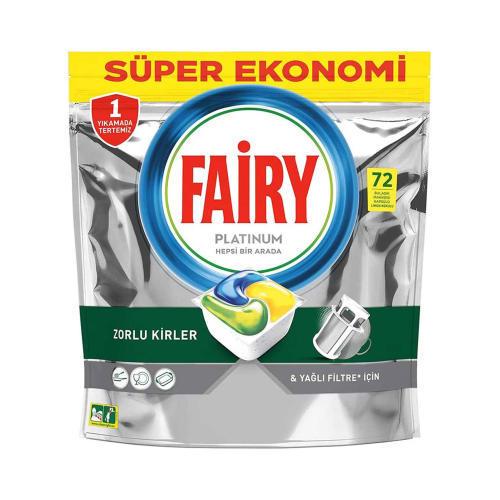 Fairy Platinum Bulaşık Makinesi Limon Deterjanı 72 Tablet