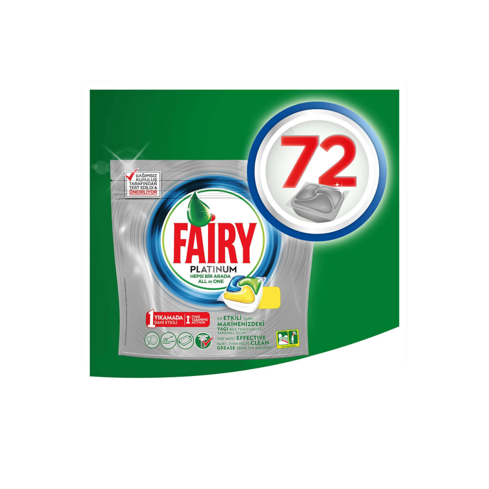 Fairy Platinum Bulaşık Makinesi Limon Deterjanı 72 Tablet