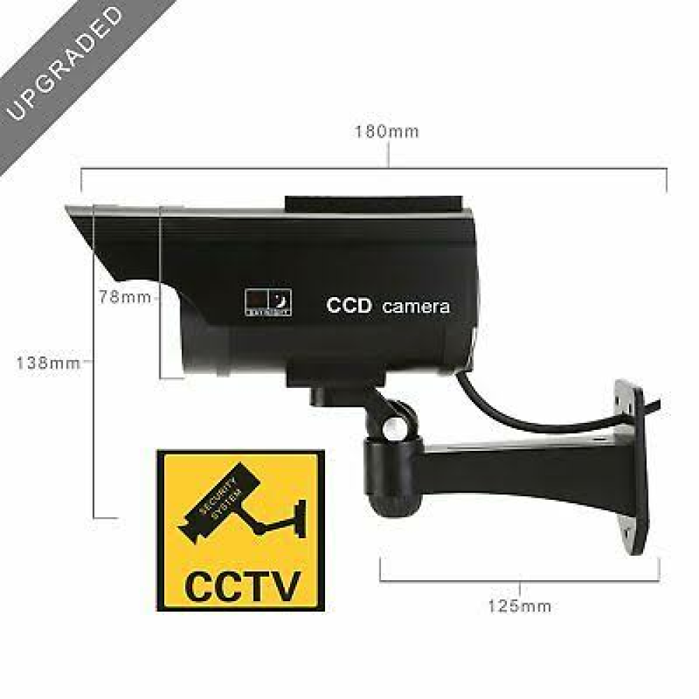 Hengu Dummy kamera sahte güvenlik kamerası CCTV yanıp sönen LED ışıklı güvenlik kamerası - 4 adet (siyah)