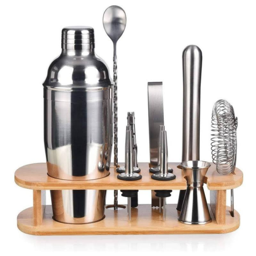 Esmula 750 ml Kokteyl Çalkalayıcı Seti, 12 Parça Kokteyl Yapma Seti, Ev, Bar, Profesyonel Paslanmaz Çelik Bar Alet Seti - Kokteyl Tarifleri Kitapçığı