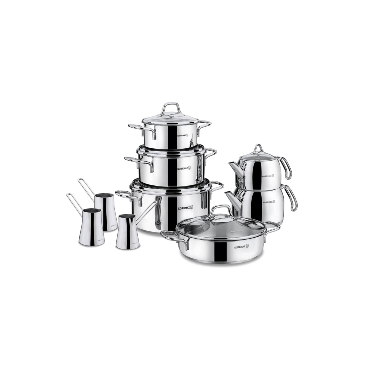 KORKMAZ Perla 16 Parça Çelik Çeyiz Seti