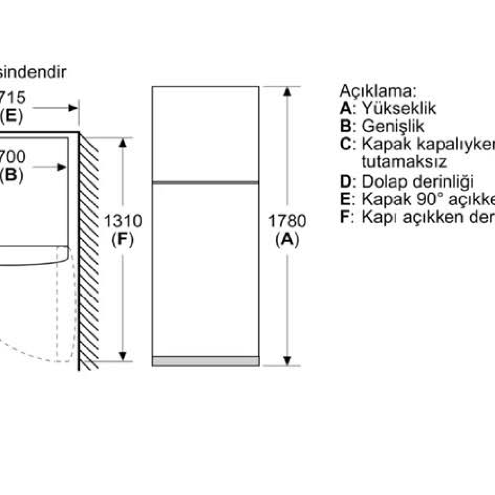 Bosch KDN43NWF0N Buzdolabı