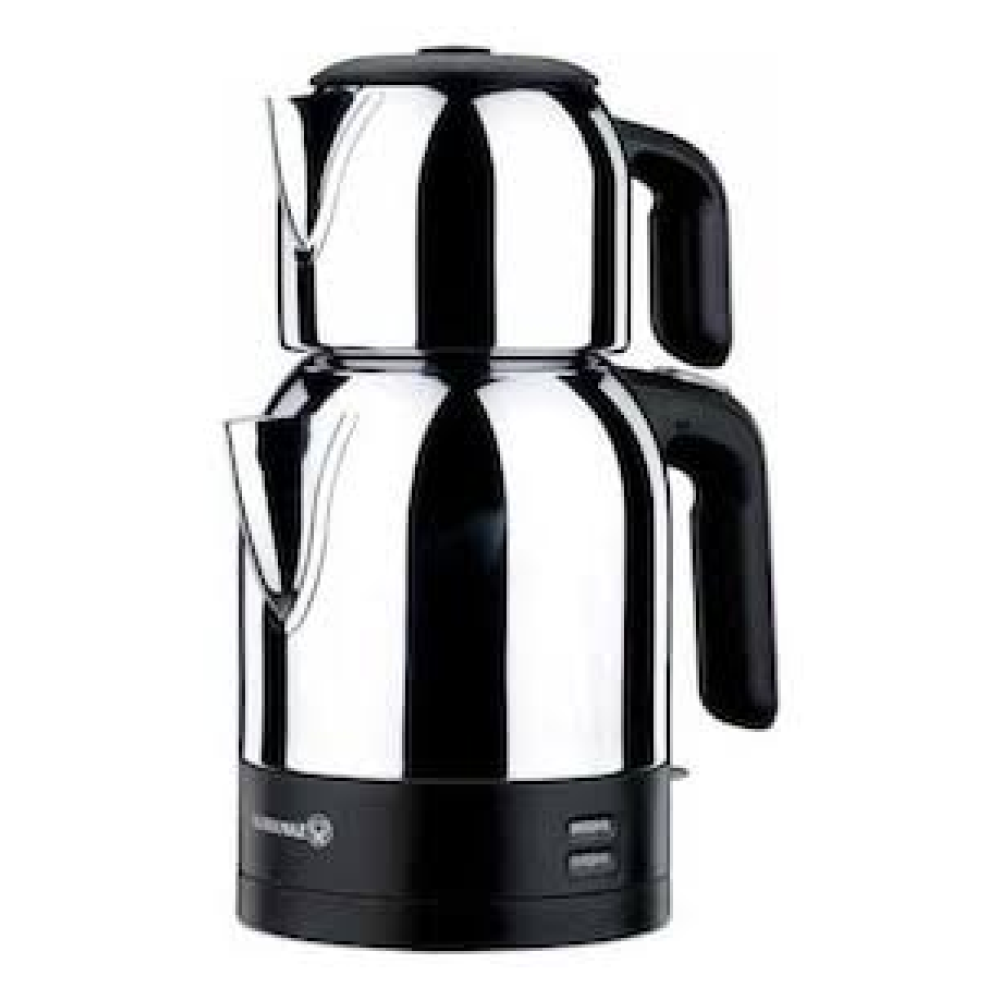 KORKMAZ Demkolik Satin/Siyah Elektrikli Çaydanlık