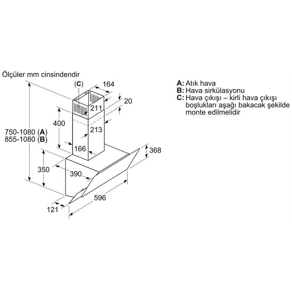 Bosch Dwk065g20t Duvar Tipi Davlumbaz