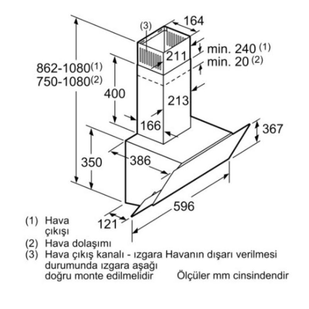 Bosch Dwk065g20t Duvar Tipi Davlumbaz