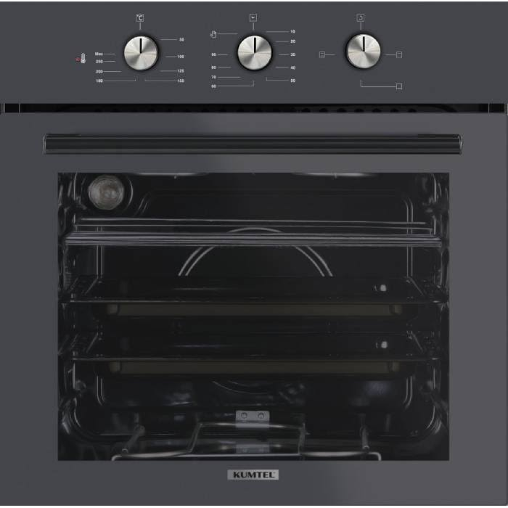 KUMTEL Antrasit (Gri) Cam Ankastre Fırın B66-S2 (MT)