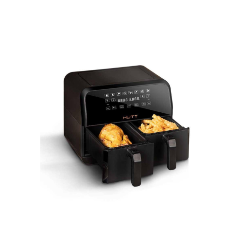 HUTT D8 Çift Hazneli Air Fryer Yağsız Fritöz (4+4) 8 Lt. Dokunmatik Ekran (Distribütör Garantili)