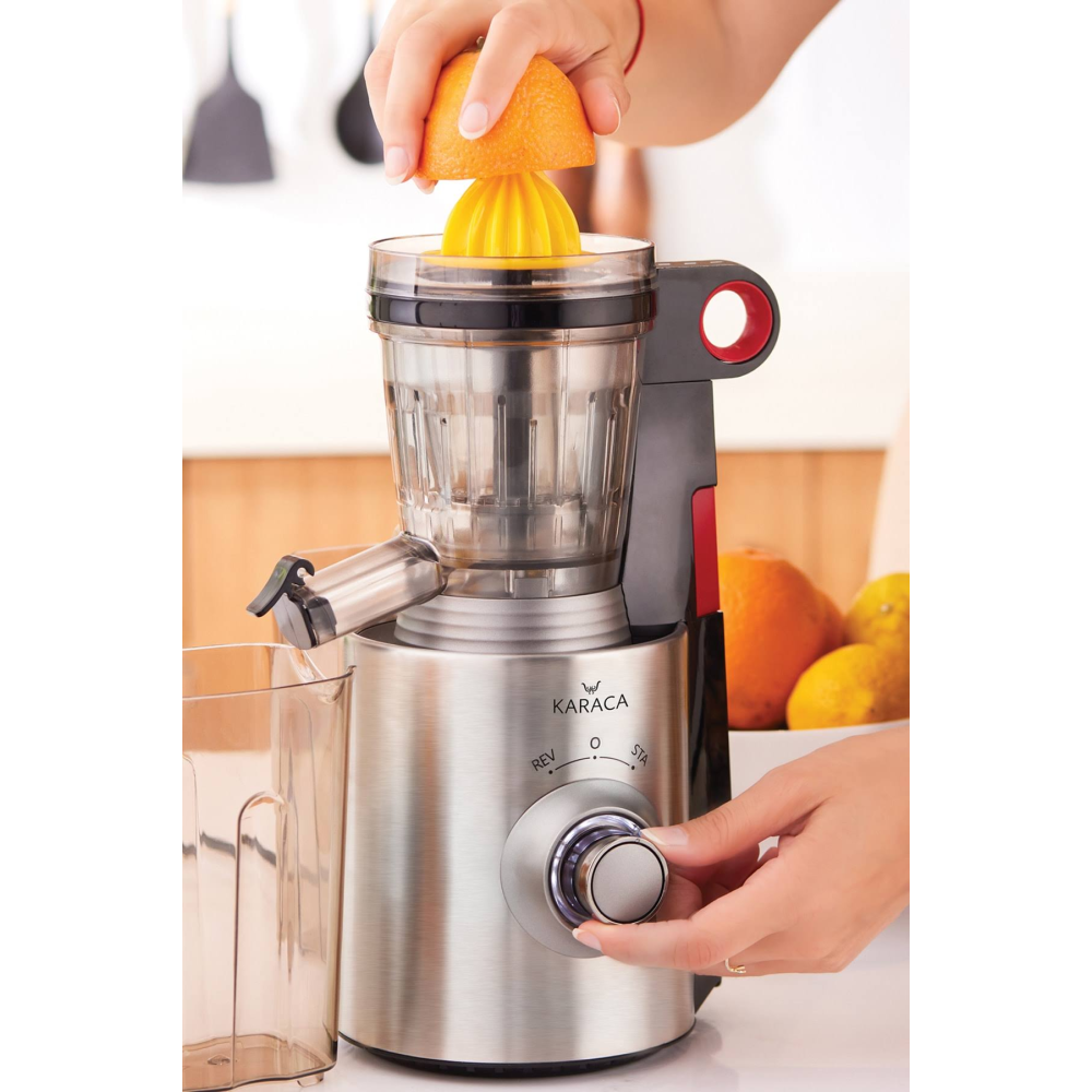 Karaca Slow Juicer 2 In 1 Yavaş Sıkım Katı Meyve Ve Narenciye Sıkacağı
