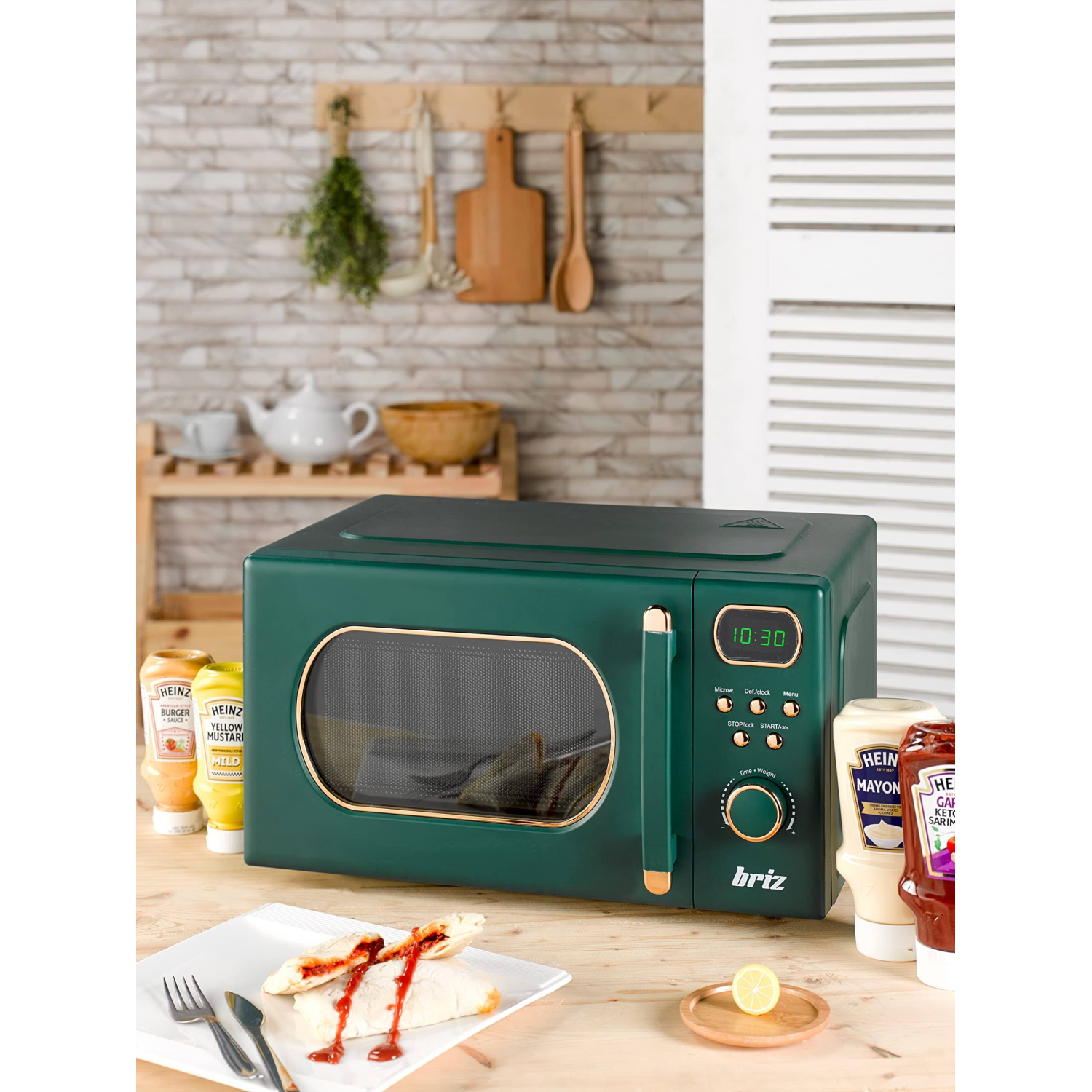 BRİZ Br1020 Dijital Retro Yeşil Mikrodalga Fırın
