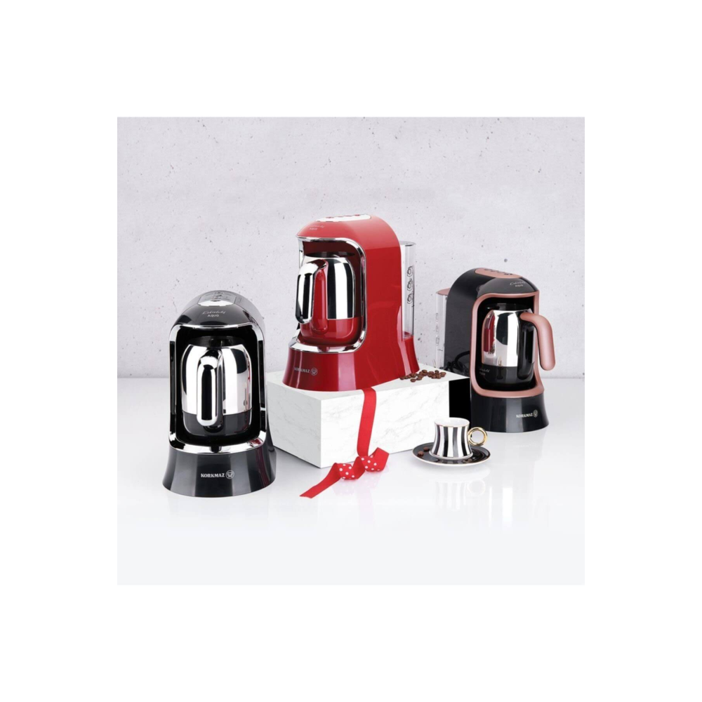 Korkmaz A862-02 Kahvekolik Aqua Kahve Makinesi Siyah/Rosagold