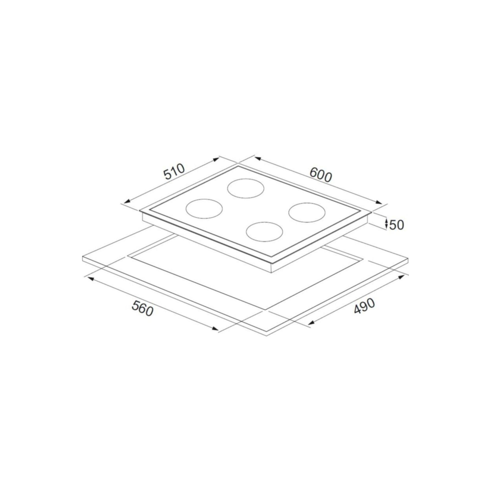 ALVEUS GLS 640 BEYAZ CAM ANKASTRE OCAK