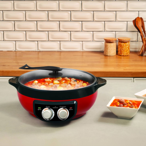 Karaca Mutfaksever 4in1 XXL Elektrikli Hızlı Pişirici Izgara/Sulu Yemek/Kızartma/Buharlı Tencere 2000 W