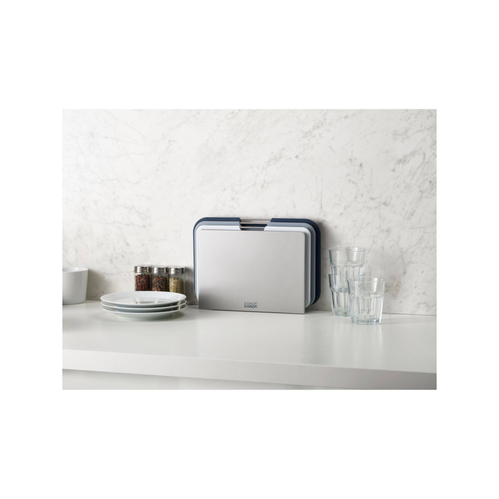 Joseph & Joseph 60146 Nest 3'Lü Kesme Tahta Seti-Gri