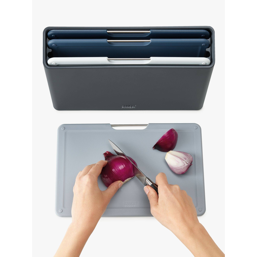 Joseph & Joseph 60187 Folio Kesme Tahtası Seti-Gümüş