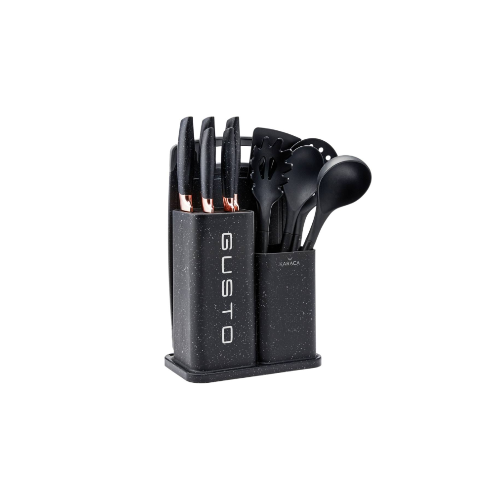 Karaca Gusto Siyah 12 Parça Bıçak/Kesme Tahtası Seti