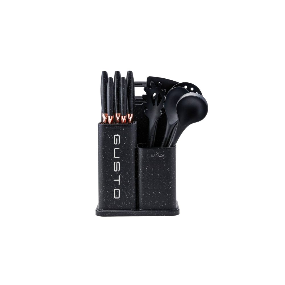 Karaca Gusto Siyah 12 Parça Bıçak/Kesme Tahtası Seti