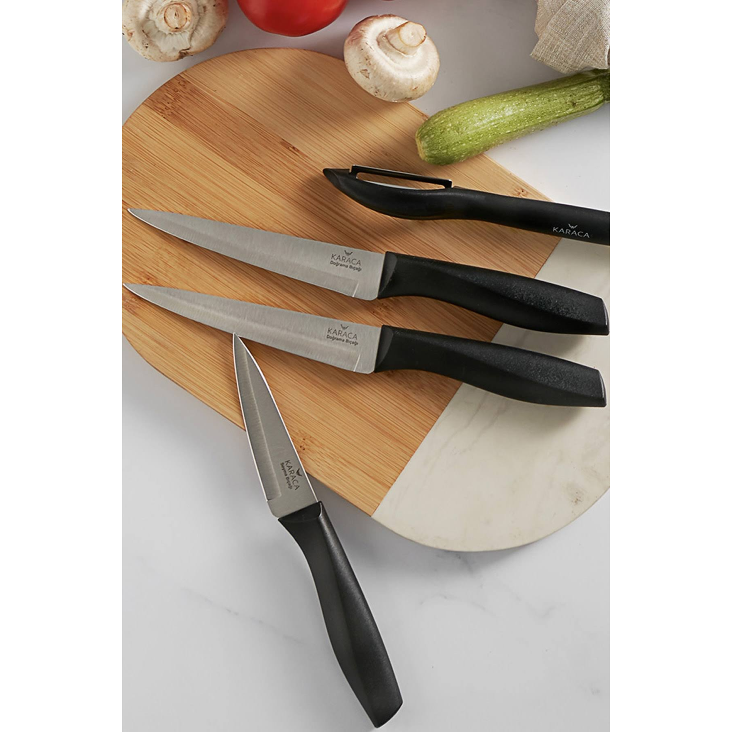 Karaca Peel 4 Parça Bıçak Seti Siyah