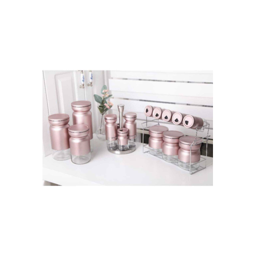 Gönül Rose 17 Parça Cam Baharatlık Baharat Takımı Seti