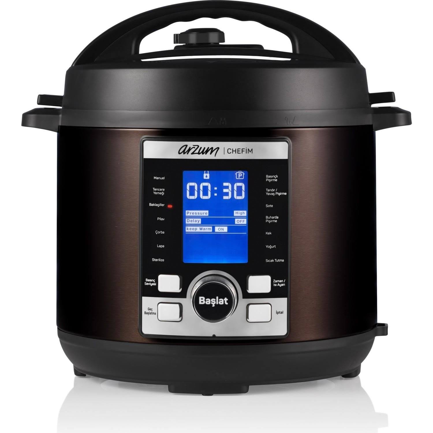 Arzum AR2055 Chefim Çok Amaçlı Basınçlı Pişirici - Siyah