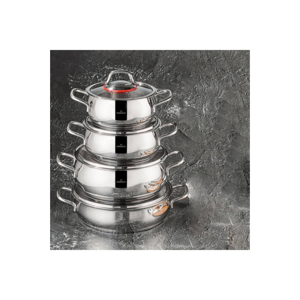 KARACA Emirgan 8 Parça Çelik Tencere Seti