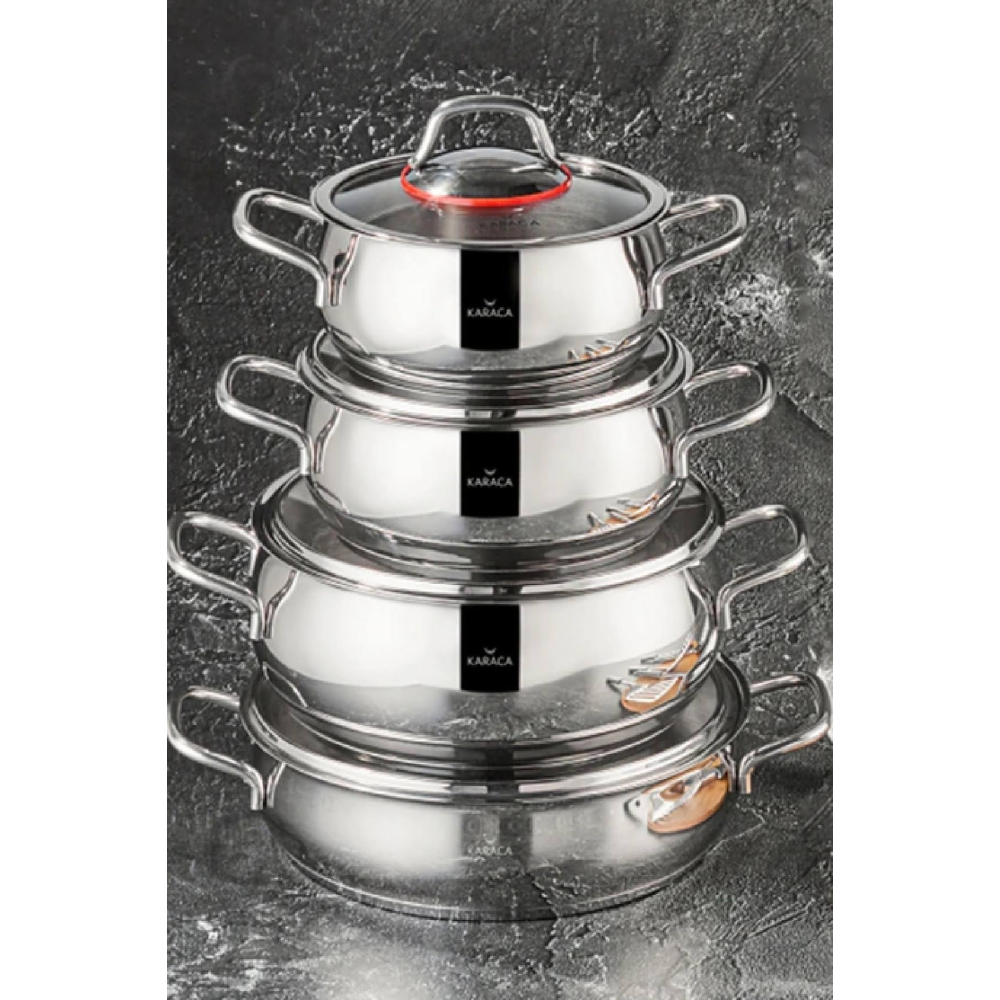 KARACA Emirgan 8 Parça Çelik Tencere Seti