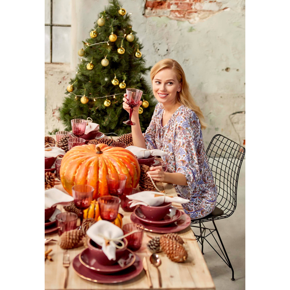 Bella Maison Colore Kesme Kadeh 6'lı Gül Kurusu (310 CC)