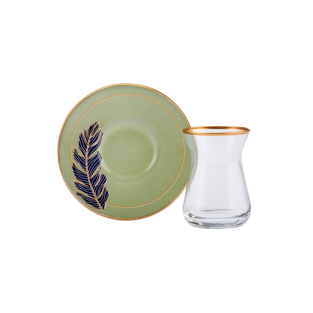 Emsan Greeny 6 Kişilik Çay Seti Yeşil