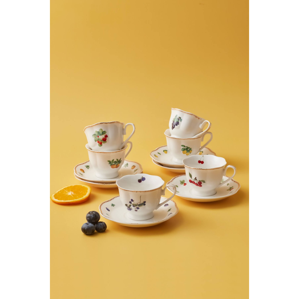 Karaca Nostalji 6 Kişilik Kahve Fincan Takımı 80 Ml Beyaz