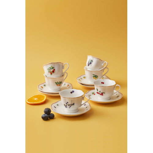 Karaca Nostalji 6 Kişilik Kahve Fincan Takımı 80 Ml Beyaz