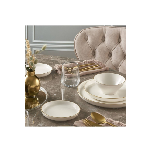 Güral Porselen Bilbao 16 Parça 4 Kişilik Bone Yemek Takımı - Gold