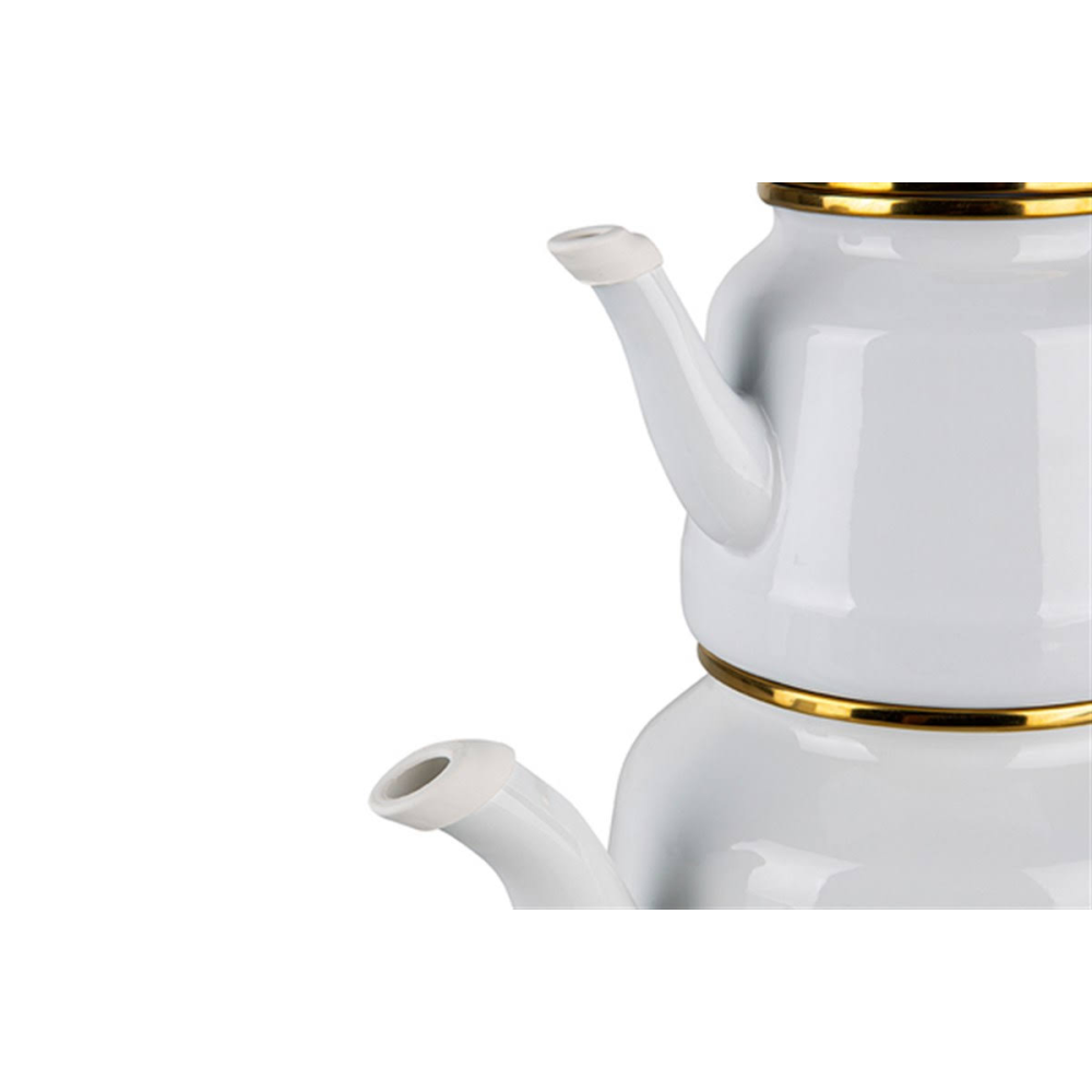 Emsan Beyaz Troy Emaye Çaydanlık Takımı