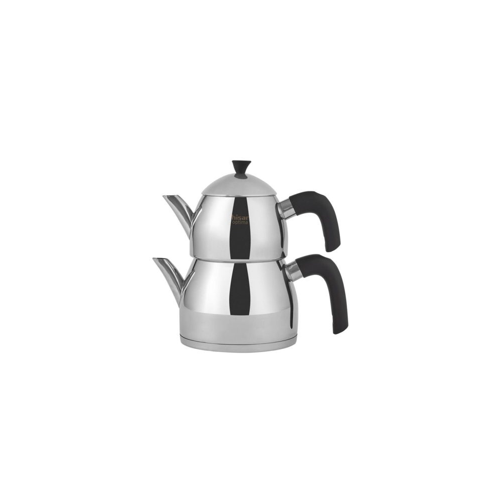 Hisar Optima Burçak Çelik Çaydanlık Siyah