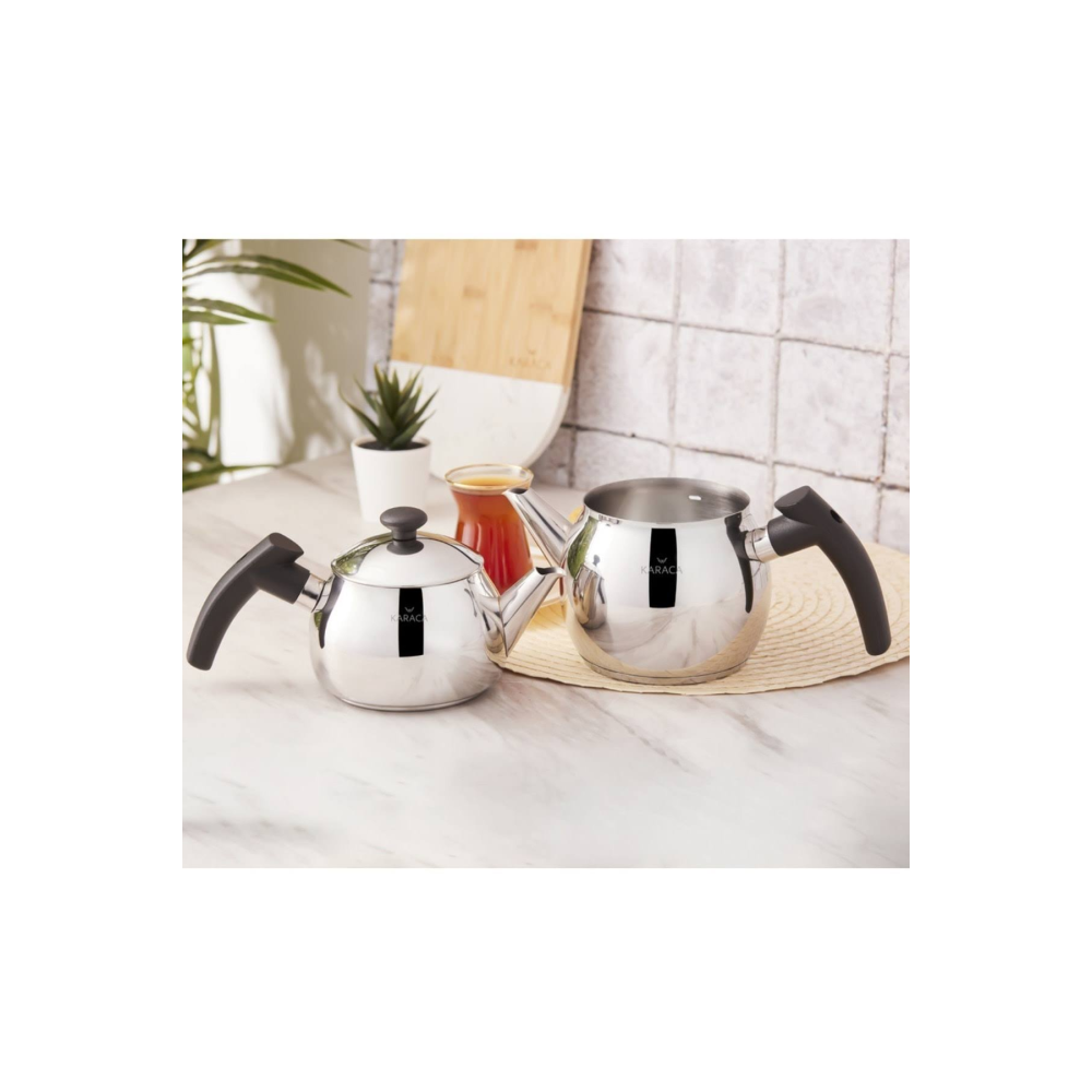 Karaca Adelya Mini Boy Siyah Çaydanlık Takımı 2 Kişilik