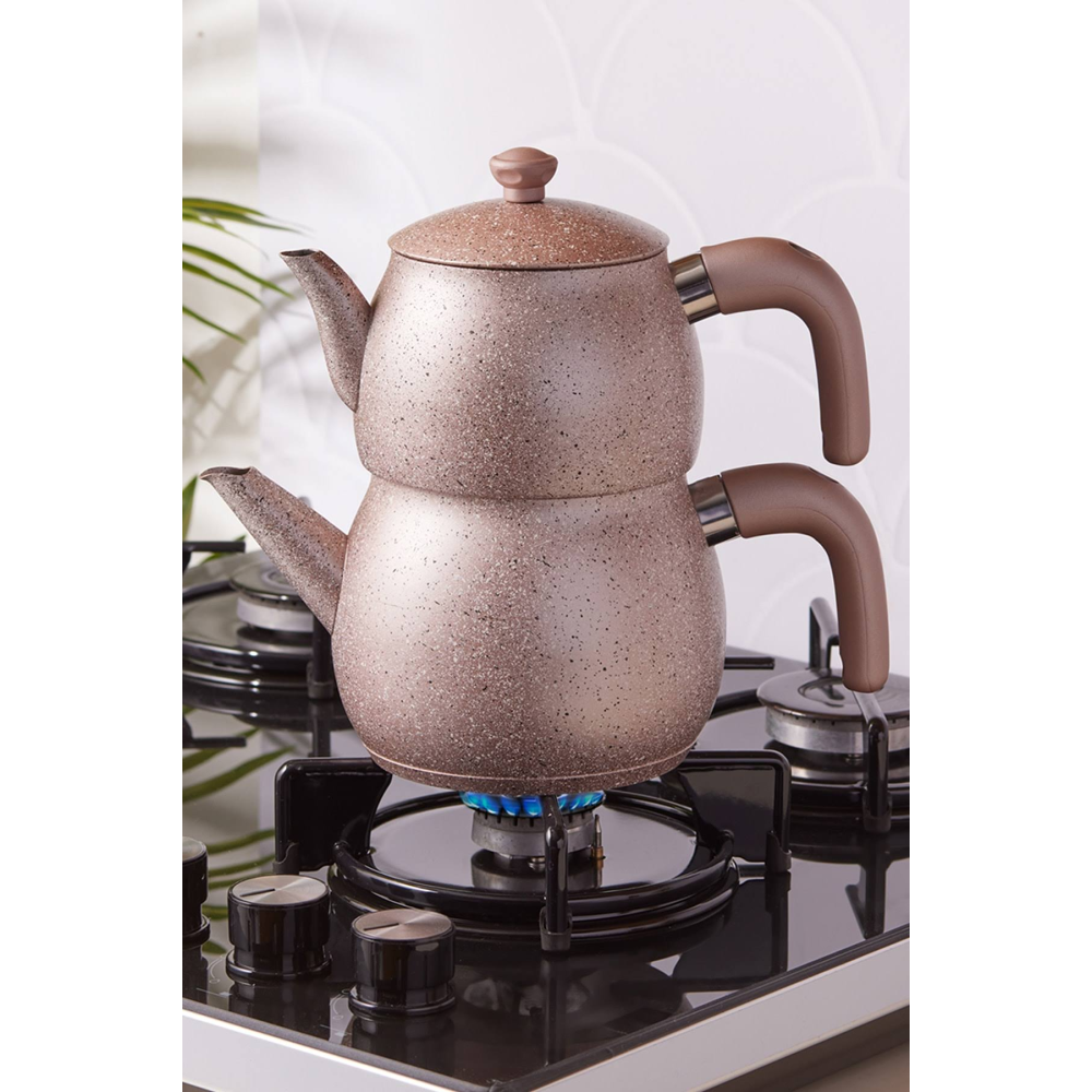 Karaca Biogranit Steel Plus Çaydanlık Takımı Bakalit Kulp Rose