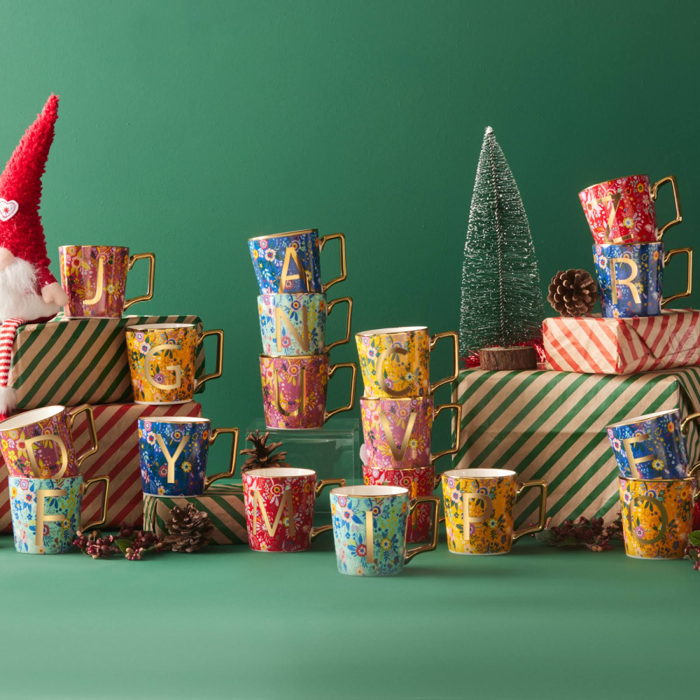 Karaca Flower E Harfli Kupa