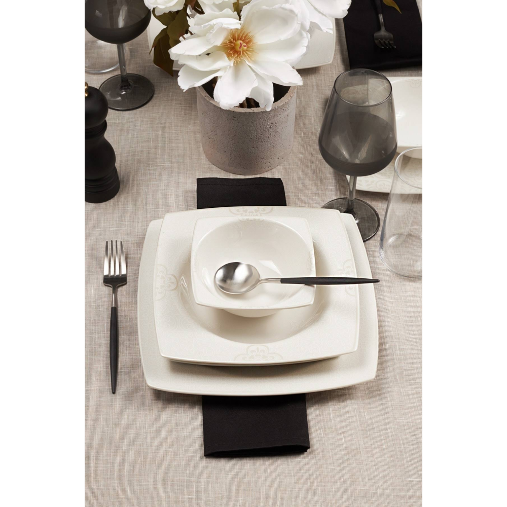 Karaca Royal Lace 24 Parça Kare Yemek Takımı