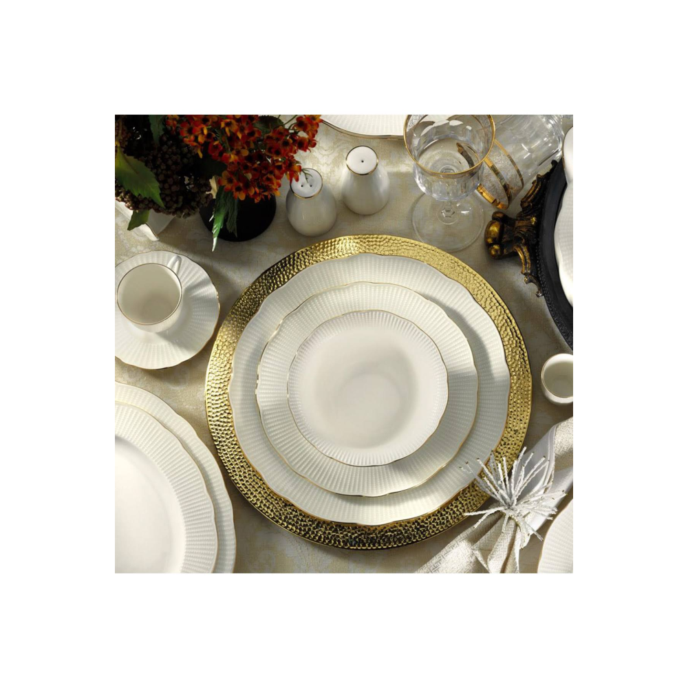 Kütahya Porselen Bone İlay 23 Cm Çukur Tabak 6 Lı