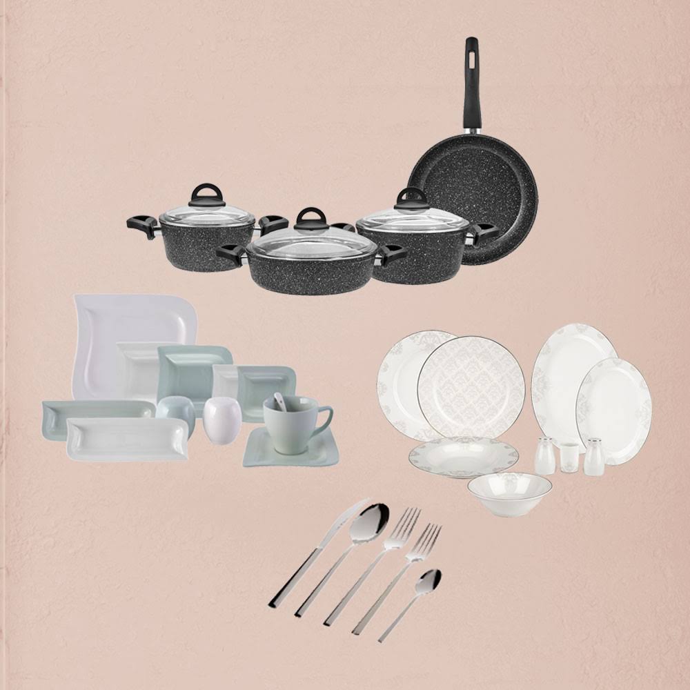 Karaca 153.03.07.8023 Siena 56 Parça 12 Kişilik Gold Yemek Takımı