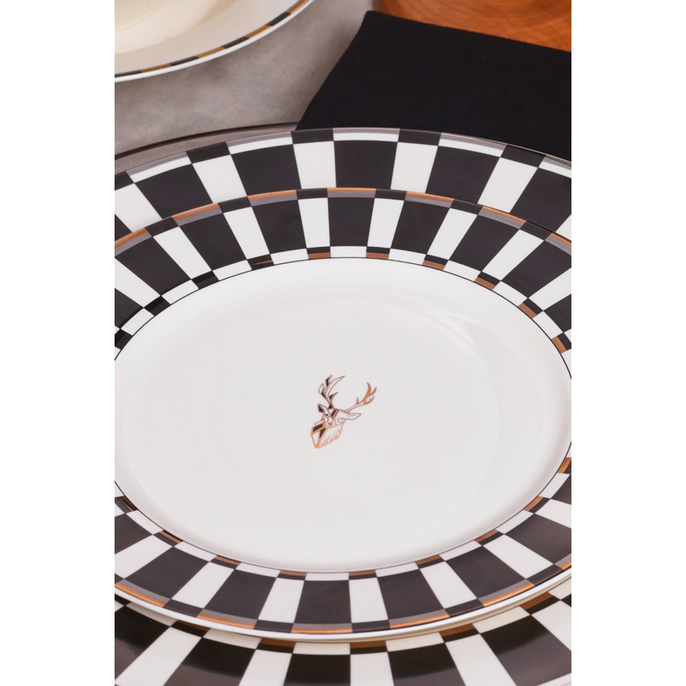 Karaca Aries 24 Parça 6 Kişilik Porselen Yemek Takımı Siyah