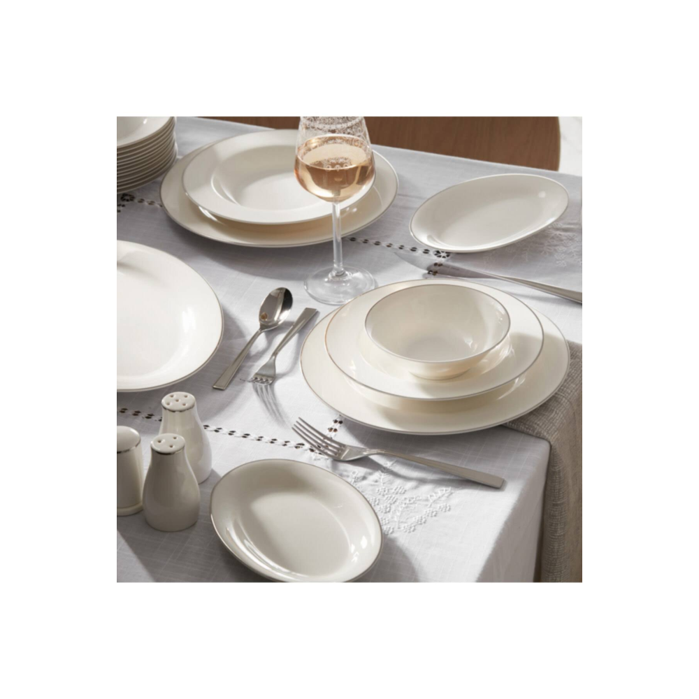Karaca Lexi Platin 56 Parça 12 Kişilik Porselen Yemek Takımı