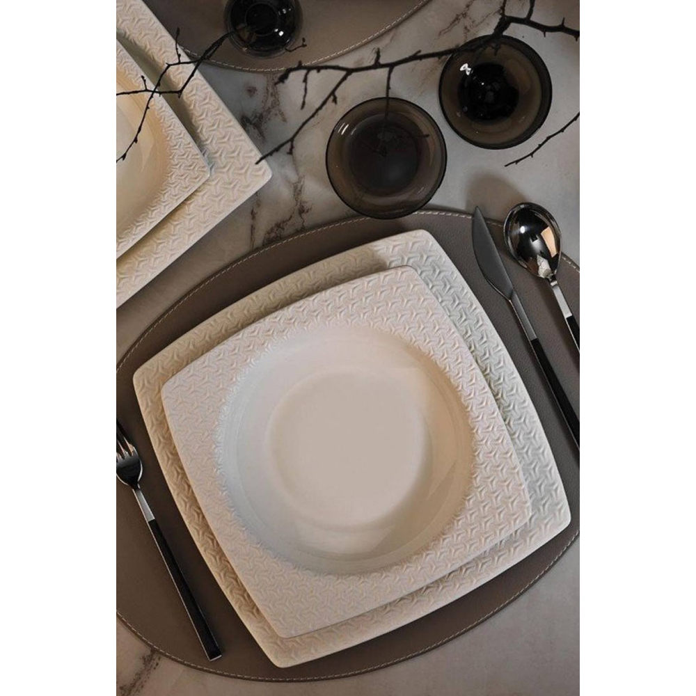 Kütahya Porselen Bone Versa 24 Parça Yemek Takımı BNVRS24Y200